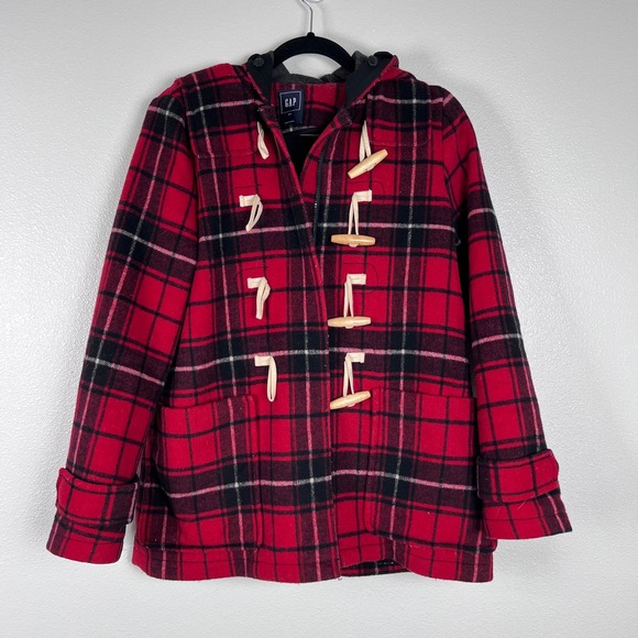 Gap Women's Wool Blend Toggle Closure Plaid Jacket Sz S - Picture 3 of 8